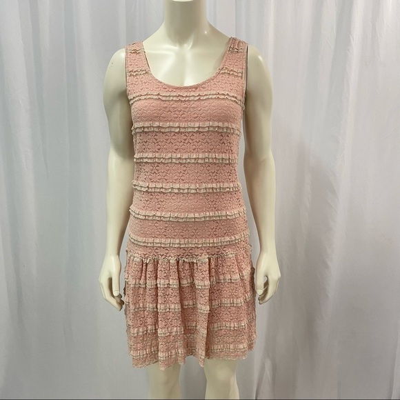 Anthropologie Dulcie Pink and White Lace Dress Size Small - Picture 1 of 7